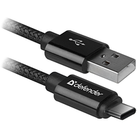 Дата кабель USB 2.0 AM to Type-C 1.0m USB09-03T PRO Black Defender (87814) h