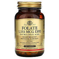 Фолиевая кислота Solgar Folate 1333 mcg DFE (Folic Acid 800 mcg) 250 Tabs GL, код: 7521068