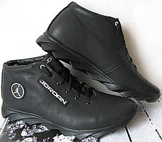 Jordan зимові шкіряні кросівки на ребристій підошві натуральна шкіра взуття хутро