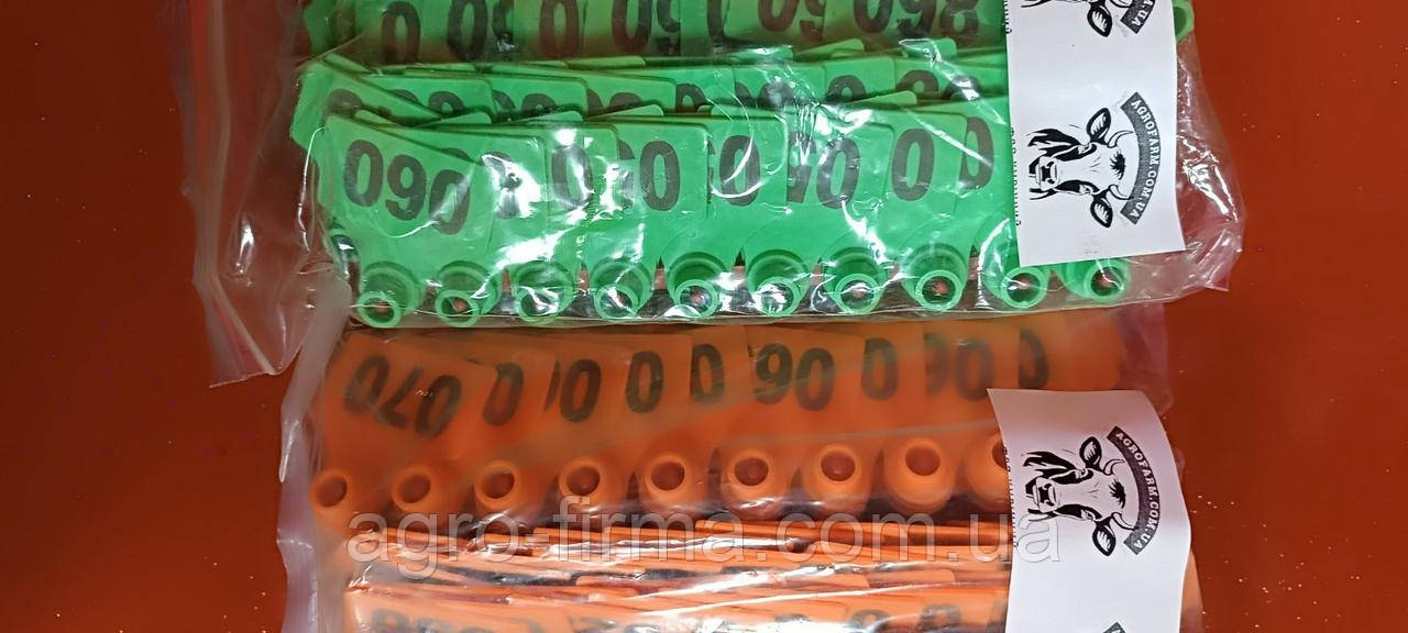 Вушні бирки круглі з маркунням 50х45 мм -ціна за 2 упаковки - 200 шт