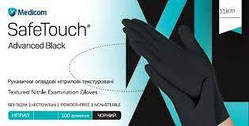 Рукавички НІТРИЛОВІ ТМ Medicom SafeTouch Advanced без пудри, р. S (чорні), 3.5 гр