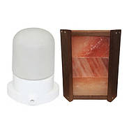 Комплект ограждение для светильника PRO Термо с гималайской солью 3 + светильник для бани LINDNER Lisilux Е27