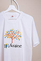 Футболка "I love Ukraine" белая Патриотическая футболка с вышивкой Женские классические футболки