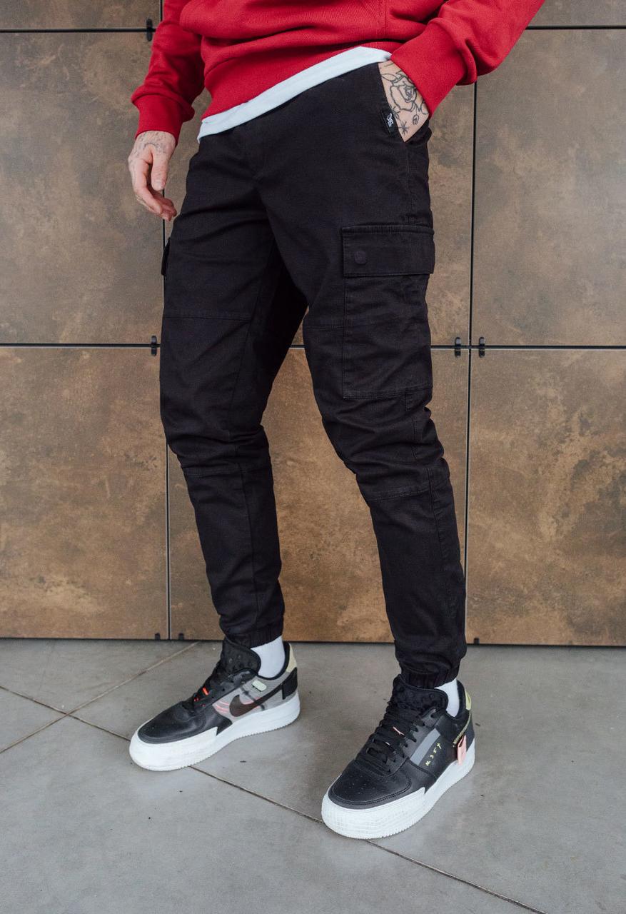 Черные спортивные штаны карго для мужчины Staff cargo hidd black Dobuy ...