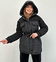 Жіноча тепла куртка баранчик силікон 250