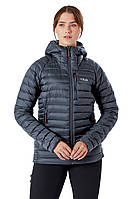 Пуховик женский Rab Microlight Alpine Long Jacket Womens 14 Темно-Серый