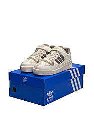 Жіночі кросівки Adidas Forum Originals 84 Teddi Low New Beige Brown Бежеві Взуття Адідас Форум шкіра текстиль демі
