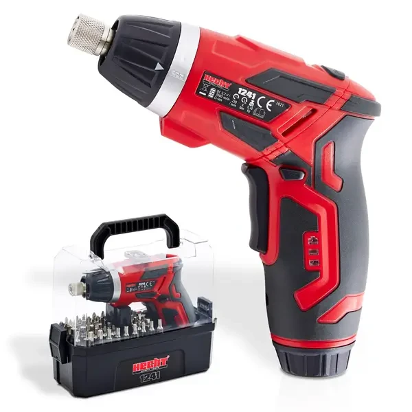 Шуруповерт HECHT 1241 акумуляторний 3,7 В, 4 Н.м, 230 об/хв, 52 біт, чемодан., фото 1