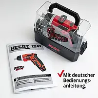 Шуруповерт HECHT 1241 акумуляторний 3,7 В, 4 Н.м, 230 об/хв, 52 біт, чемодан., фото 5