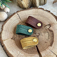Шкіряна бірка HANDMADE WITH LOVE  9 х 2 см
