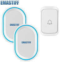 Бездротовий дверний радіо дзвінок emastiff A10 з двома базами,білий колір