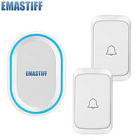 Дверний Бездротовий радіо дзвінок Emastiff A10 із двома кнопками виклику, білий колір