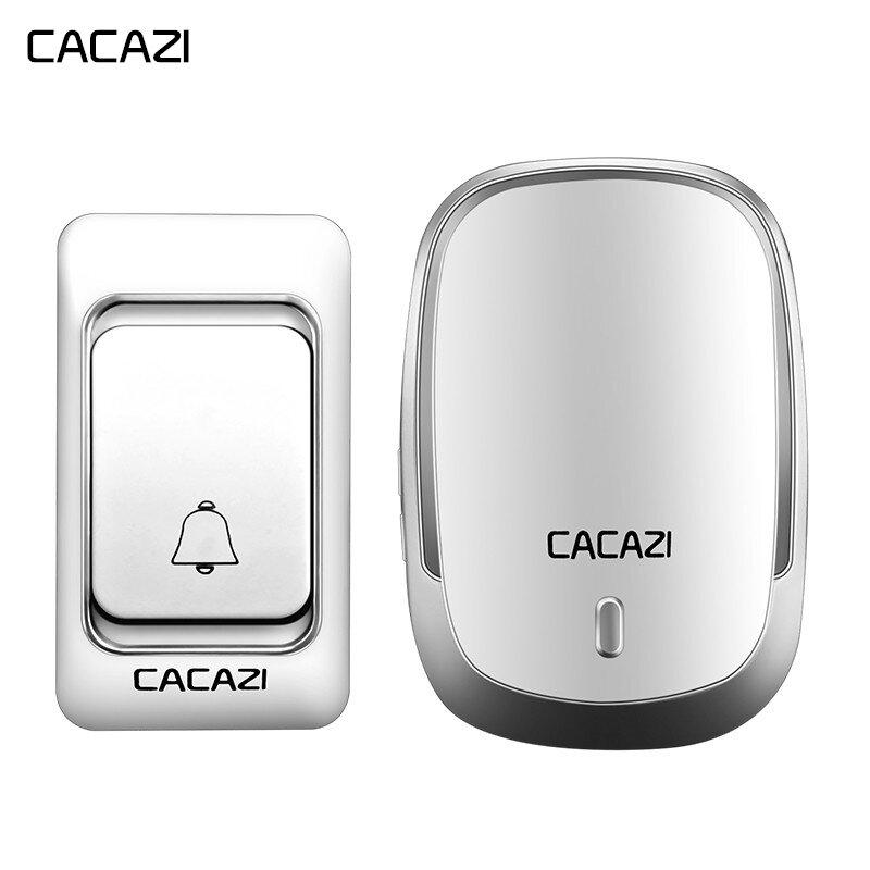 Бездротовий дзвінок повністю на батарейках Cacazi VS silver,  для дверей, Сріблястий