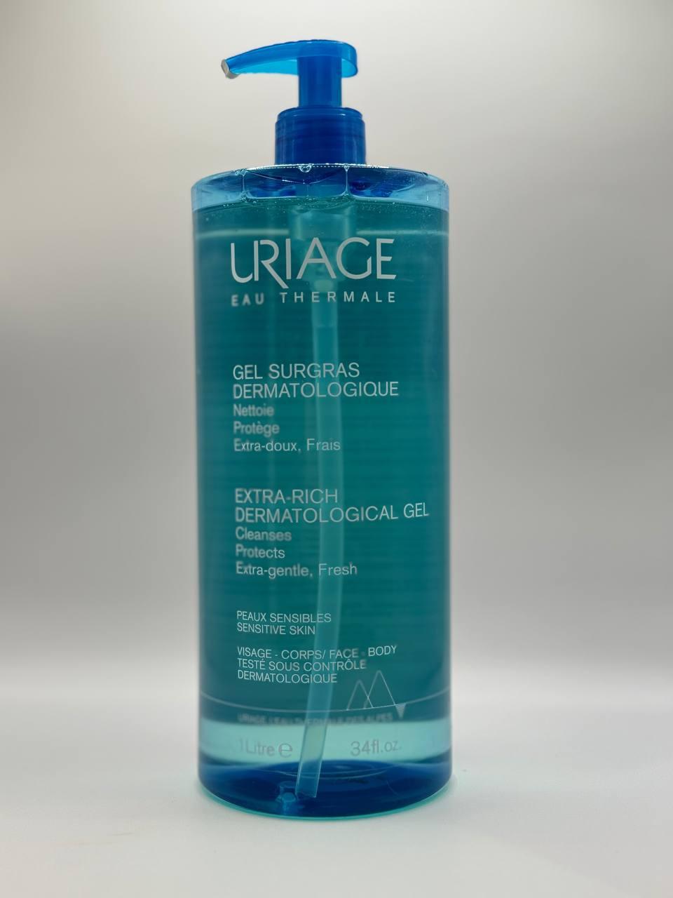Очищувальний гель Uriage Extra-rich dermatological gel 500мл Гель дерматологічний для обличчя і тіла