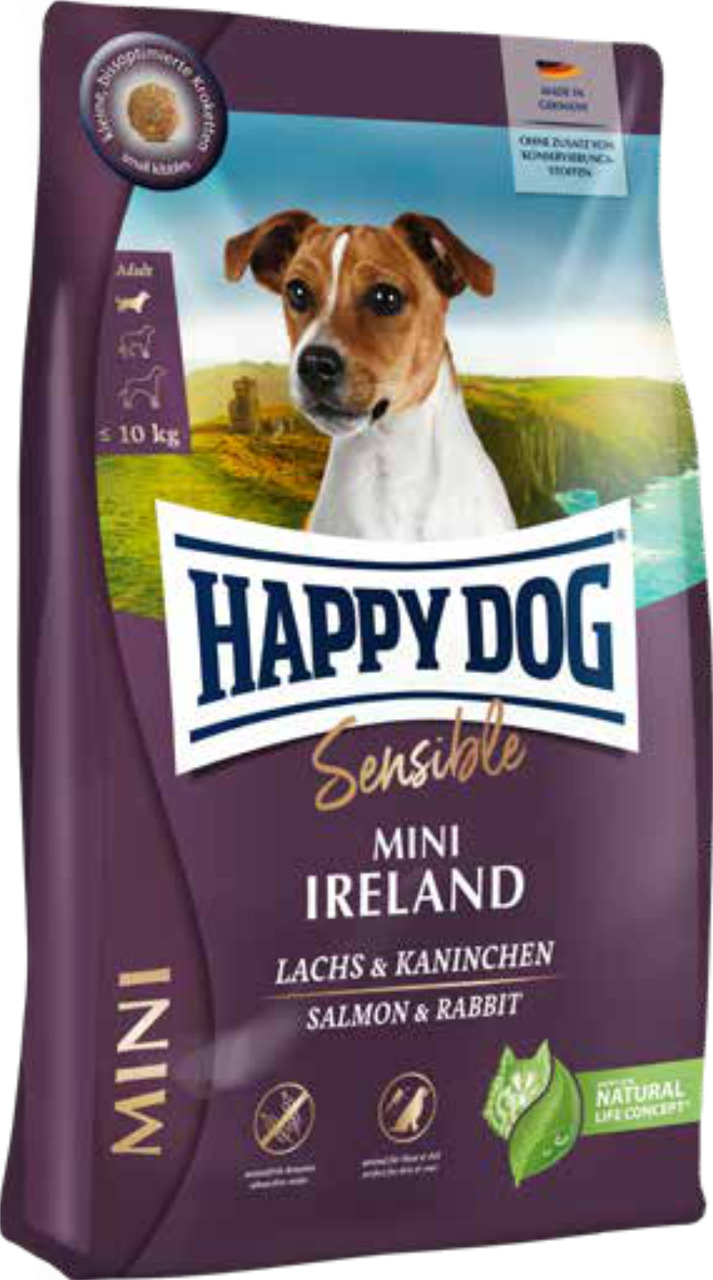 Happy Dog Mini Irland 10кг корм для собак дрібних порід з лососем і кроликом