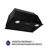 Кухонная вытяжка полновстраиваемая Minola HBI 5222 BLF 700 LED, черная встраиваемая в шкаф, шириной 52 см