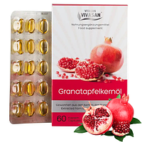 Олія гранатових кісточок швейцарський антиоксидант Granatapfelkernol 60шт Вівасан Vivasan Швейцарія Swiss