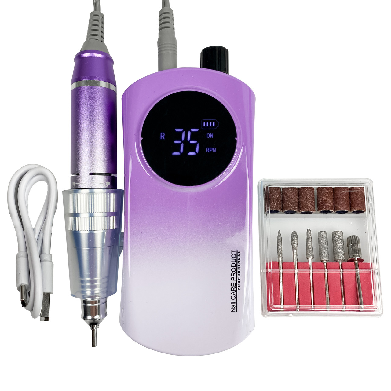 Фрезер для манікюру на акумуляторі блакитний 35000 обертів Nail Drill ZS 237 манікюрний фрезер 20W, фото 1