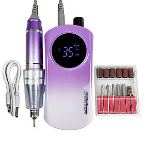 Фрезер для манікюру на акумуляторі блакитний 35000 обертів Nail Drill ZS 237 манікюрний фрезер 20W