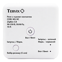 Tervix Pro Line ZigBee Dry Contact On/Off умный переключатель (реле с "сухим" контактом), Белый