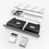 Емблема для решітки радіатора S-line AUDI (Ауді) - Чорний Хром 72 х 16 мм, фото 3