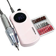 Фрезер для манікюру на акумуляторі рожевий 35000 обертів Nail Drill ZS 237 манікюрний фрезер 20W, фото 9