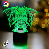 3D світильник нічник з пультом "Дракон 3" 3DTOYSLAMP