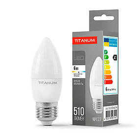 LED лампа TITANUM C37 6W E27 4100K