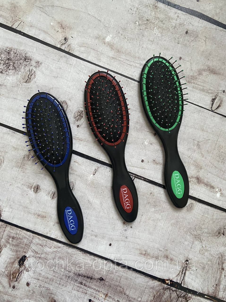 Масажна щітка для волосся маленька Dagg 9716s з металевими цвяхами, фото 1