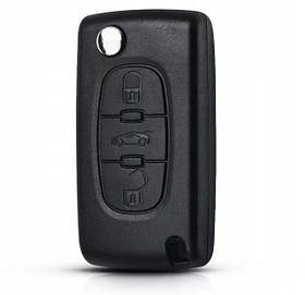 Корпус ключа викидного PEUGEOT 3 кнопки з лезом HU83 з місцем під акумулятор