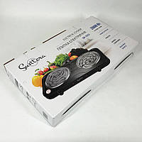 Плитка електрична переносна Suntera DP-1915 2 кВт, Дискова електрична плитка на 2 конфорки Настільна LK-89