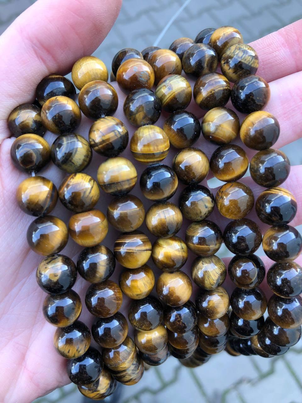 Тигрове око 12 мм/приблизно намистина 30 шт., фото 1
