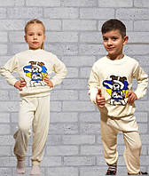 Белая пижама на девочку / мальчика трикотажная, детская пижама - костюм для дома пес Патрон