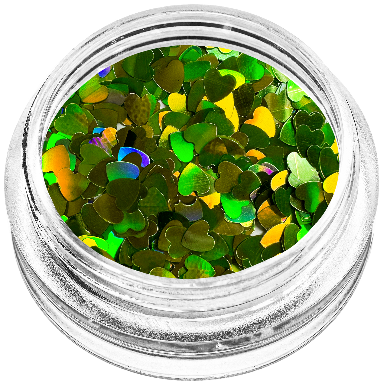 Серце конфеті для декору салатова голограма