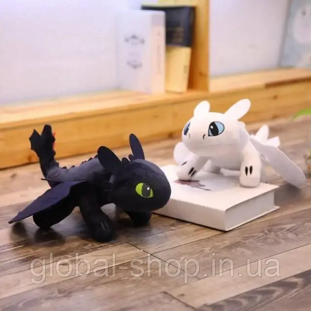 Мягкая игрушка дракон, Беззубик, Ночная Фурия " Как приручить дракона " , 50 см