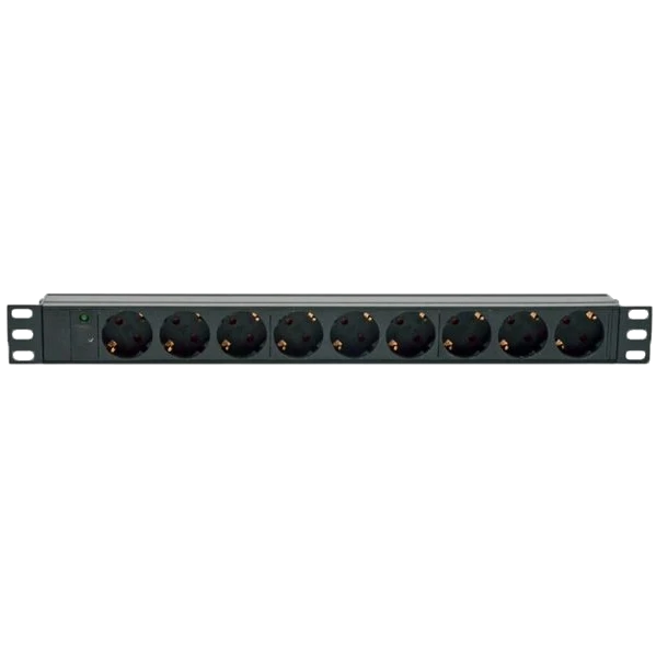 Kingda блок 19" на 9 роз. нім. станд., 10А, з індикат., без шнура, чорний, 1U