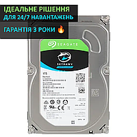 HDD 1TB жорсткий диск для відеоспостереження Seagate SkyHawk ST1000VX005 HDD диск на 1 ТБ SATA для відеореєстратора, відеонагляду