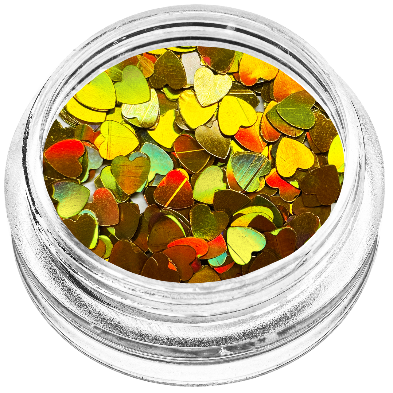 Серце конфеті для декору голограмне золото