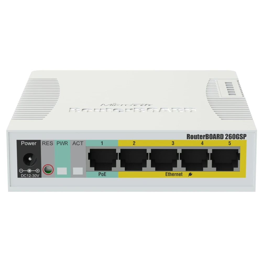 MikroTik RB260GSP (CSS106-1G-4P-1S) 5-портовий гігабітний керований PoE