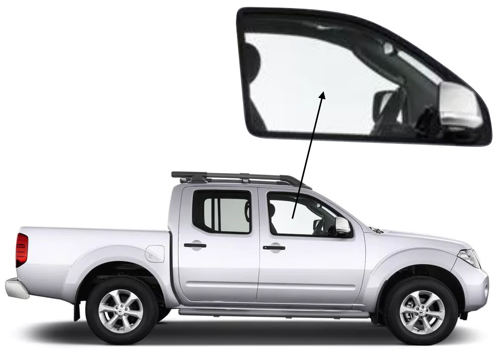 Бічне скло Nissan Navara 2005-2014 передніх дверей праве, фото 1