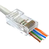 Kingda UTP RJ45 кат. 6 (100шт.) Коннектор со сквозными отверстиями