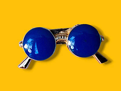 Сині окуляри L. Стильний значок сонцезахисні окуляри. Брошка окуляри. Прикраса на одяг, сумку, шапку, рюкзак.