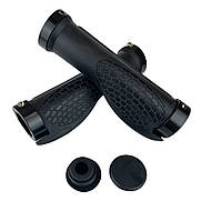 Гріпси велосипедні ергономічні з чорними кільцями-затискачами Baisike