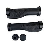 Гріпси велосипедні ергономічні з чорними кільцями-затискачами Baisike, фото 3
