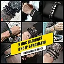 Браслет чоловічий шкіряний WADE чорний 17-19 см (довжина 21 см), фото 6