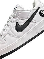 Чоловічі кросівки Air Force 1 Yin Yang Fleece Termo White Black Найк Аїр Форс 1 білі Інь Янь фліс єврозима, фото 5