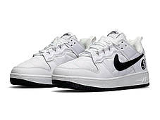 Чоловічі кросівки Air Force 1 Yin Yang Fleece Termo White Black Найк Аїр Форс 1 білі Інь Янь фліс єврозима, фото 4