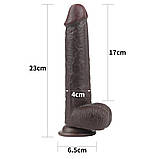 Фалоімітатор Sliding-Skin Dual Layer Dong 9" Black, фото 8