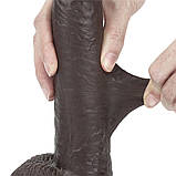 Фалоімітатор Sliding-Skin Dual Layer Dong 9" Black, фото 2
