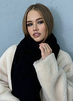 Зимний женский черный ангоровый шарф